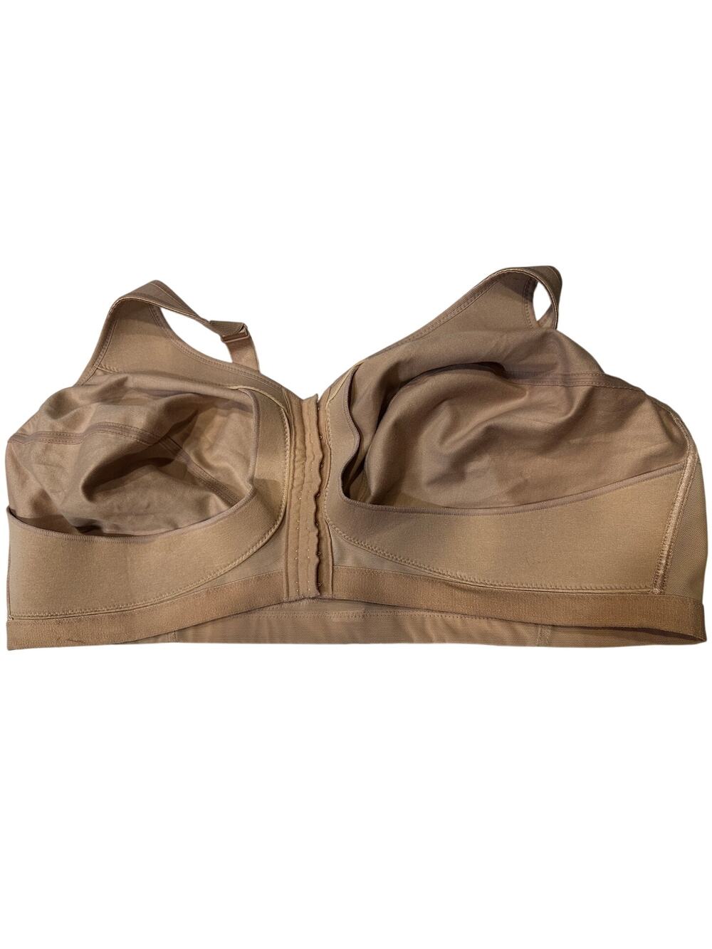 Glamorise 50F tan bra with front hook
 closure